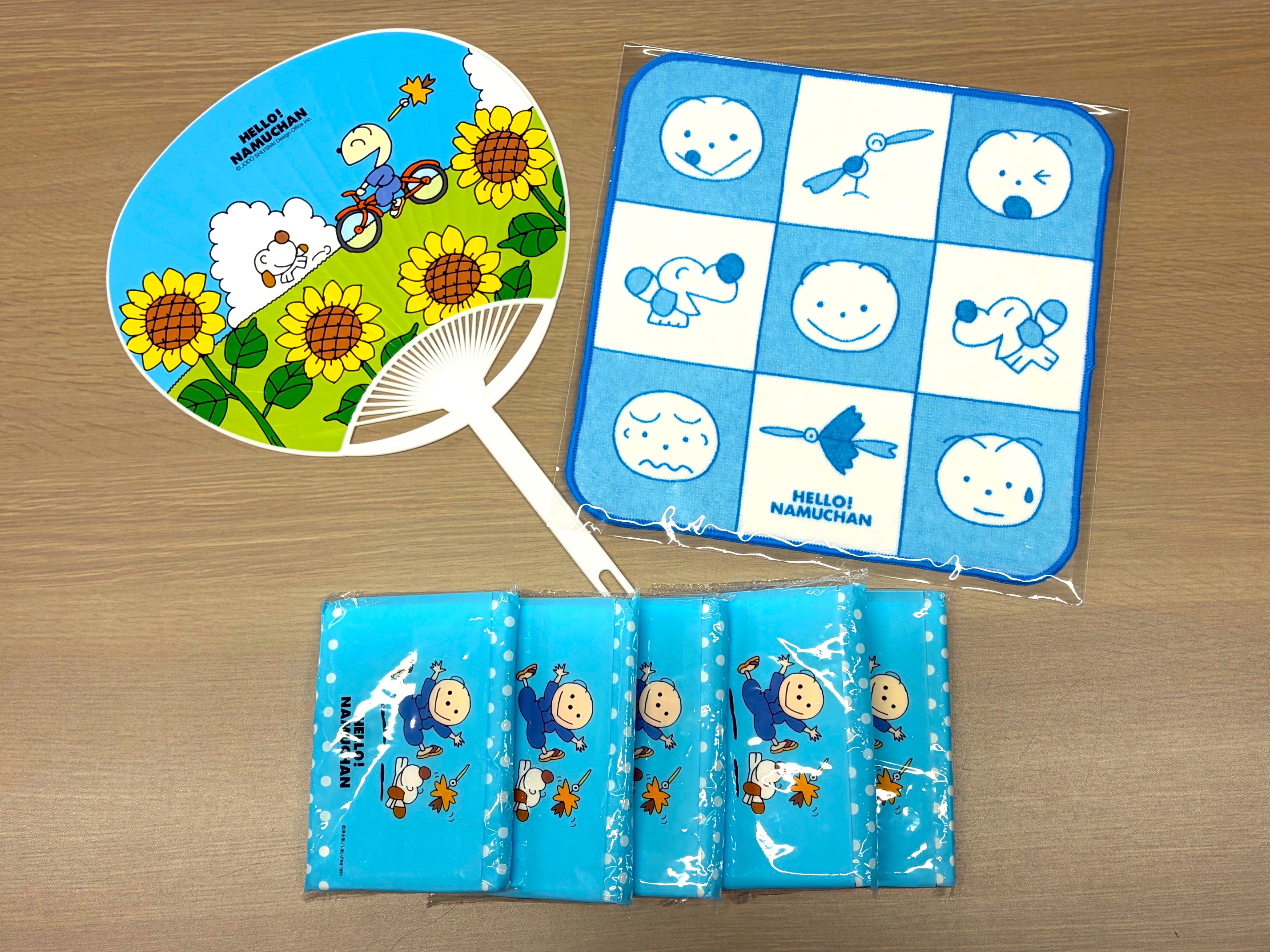 なむちゃん夏セット（１セット＝うちわ10枚、ミニタオル10枚、ポケットティッシュ50個）