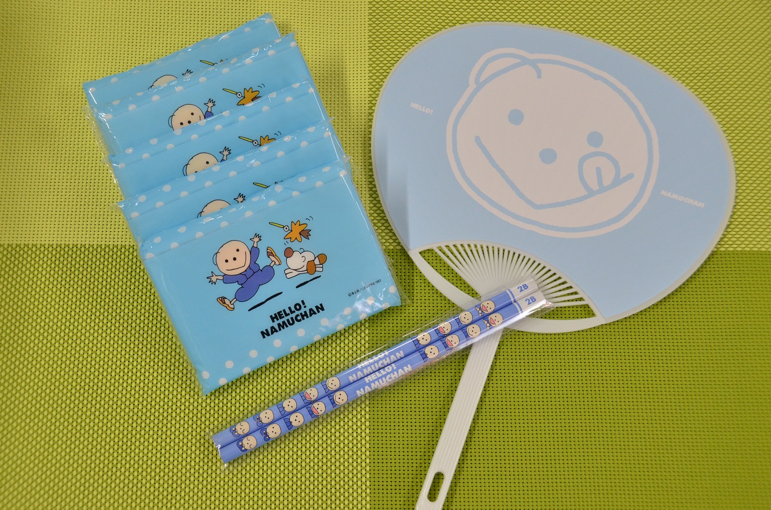 なむちゃん夏セット（１セット＝うちわ10枚、鉛筆2本入×10セット、ポケットティッシュ50個）